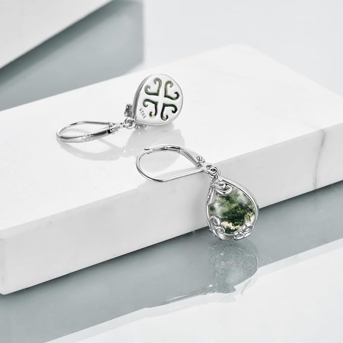 POPLYKE Celtic Filigree Teardrop Drop Dangle Earrings Sterling Silver Leverback Earrings Jewelry for Women