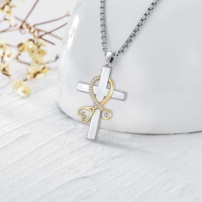 Celtic Cross Tree of Life Necklace for Women Sterling Silver Thor Hammer Tree of Life Pendant Irish Knot Cross Amulet Tree of Life Jewelry