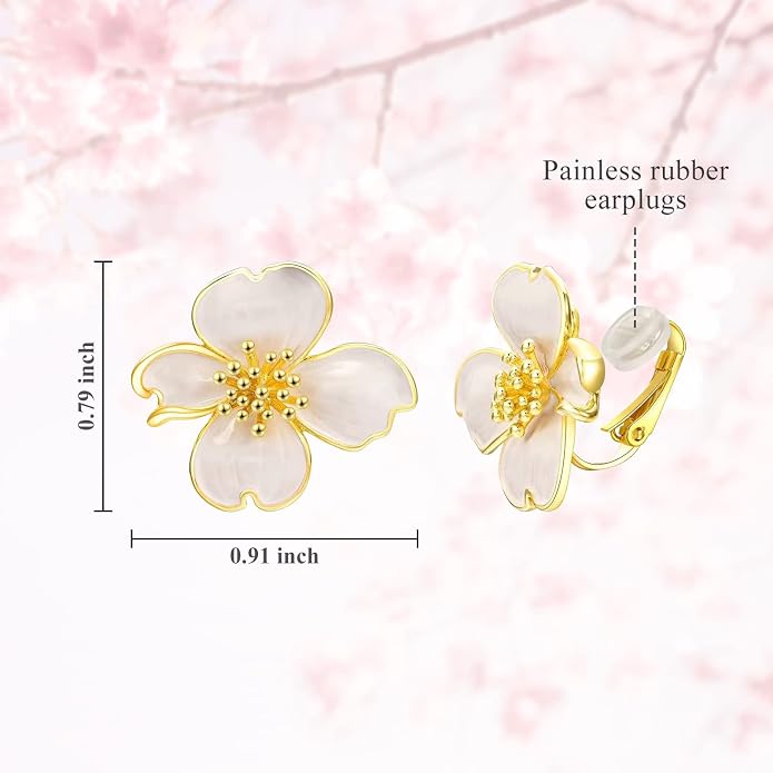 Clip on Earrings Women, 14K Gold Plated Earrings for Sensitive Ears, Fashion Women's Earrings Jewelry Birthday Gift for Wife Grandma Daughter Girls on Christmas Thanksgiving