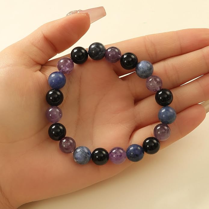 Crystal Vibe - Healing Crystal Bracelet for Women & Men | Natural Gemstone Bead Bracelet | Adjustable Handmade Energy Stone Bracelet | Bracelet for Meditation, Yoga & Daily Wear | Multiple Types