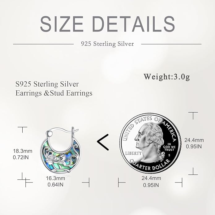 Tree of Life/Sunflower/Mountain/Daisy/Flower/Dragonfly/Butterfly/Earrings 925 Sterling Silver Hoop Earrings for Women