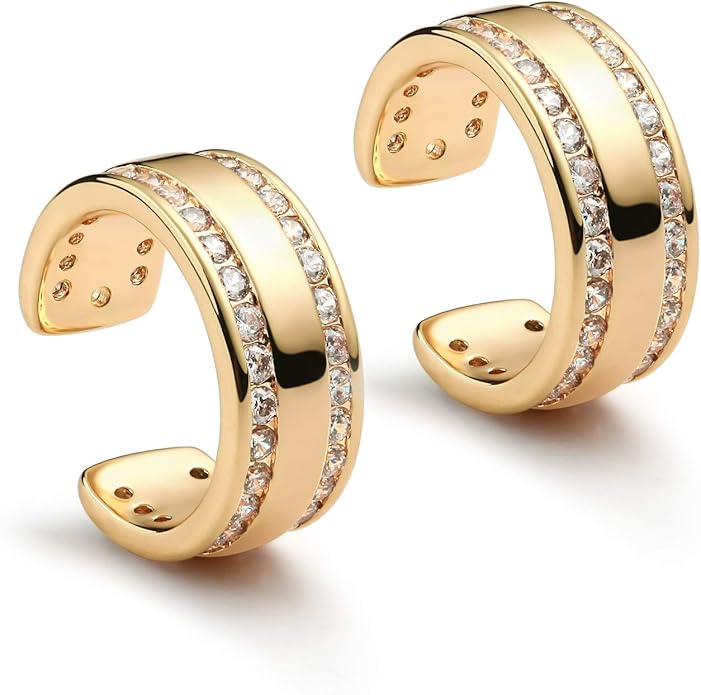 MYEARS Women Ear Cuff Earring Gold Non Pierced Ear Cartilage Clip on Wrap Hoop 14K Gold Filled Tiny Boho Beach Simple Minimalist Delicate Handmade Hypoallergenic Jewelry Gift-Sold as Single/Pair