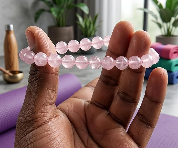 Natural Gemstone Bead Bracelet for Women – Healing Crystal Reiki Bracelet, Handmade Spiritual Protection Jewelry, Energy Stone Stretch Bracelet Gift for Women & Girls