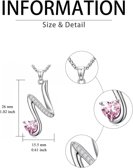 Birthday Gifts for Women Alphabet A to Z Initial Birthstone Pendant Necklaces for Women - 18k White Gold Plated Personalized Name Jewelry Anniversary Graduation Gifts for Wife Her Daughter Girlfriend(with Gift Box)