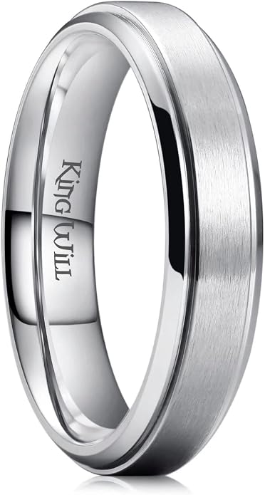 King Will Titanium Wedding Band for Men Women- 3-10mm Width Black/Sliver/Gold High Purity Titanium Promise Wedding Ring Comfort Fit for Daily Wear Size 6-14
