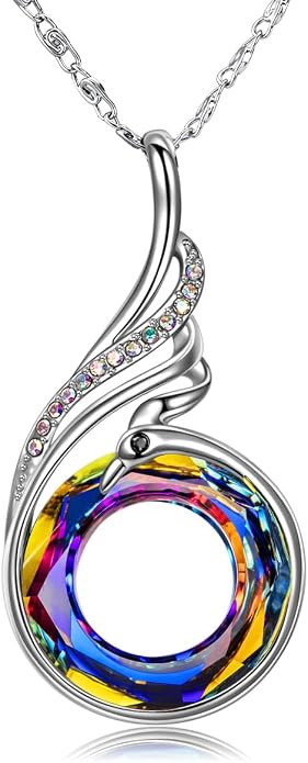 Kate Lynn "Rise From the Ashes Phoenix Necklace Made with Crystals from Austria, 18"+2" Necklace, Packaged with Jewelry Box, Birthday Gift for Women, Symbol of Luck and Renewal