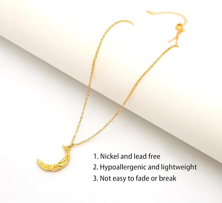 14K Gold Plated Paper Clip Chain Link Necklace Satellite Cross Key Starfish Turquoise Heart Necklace for Women