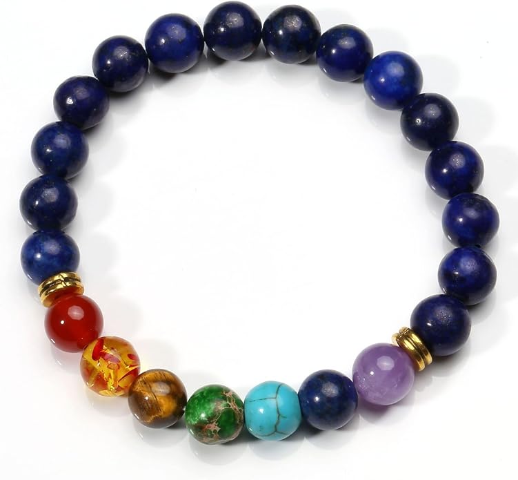 Eigso 7 Chakra Diffuser Bracelets Set for Women Men Reiki Healing Meditation Lava Rock Stone Beads