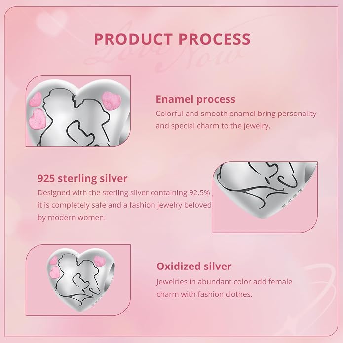 NINGAN 925 Sterling Silver Charm Golden Love Charm Buckle Safety Chain Travel Bead Firefly Dragonfly Pendant, Suitable for Women Bracelet and Necklace as Gift from Mom and Friends