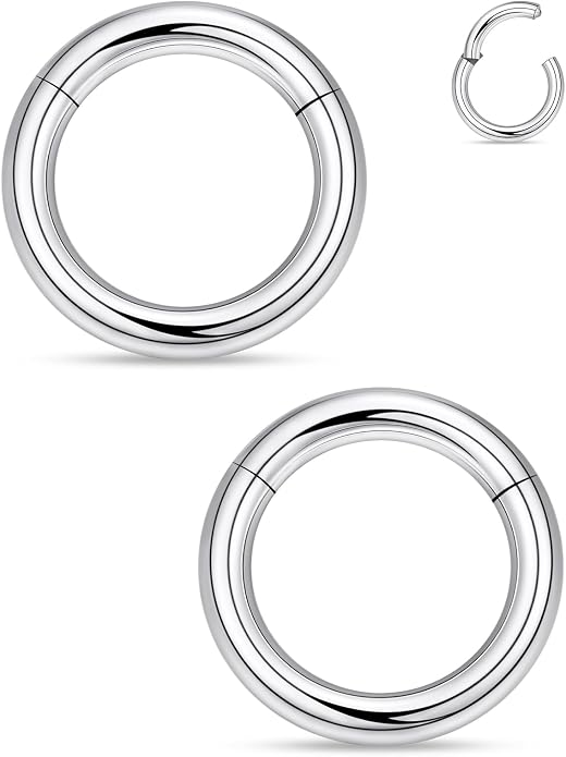 20G 18G 16G 14G 12G 10G 8G 6G 4G 2G Nose Rings Hoops Astm F136 Titanium Clicker Septum Lip Ring Tragus Helix Daith Rook Conch Snug Cartilage Lobe Earrings Hoop Piercing Jewelry For Women Men