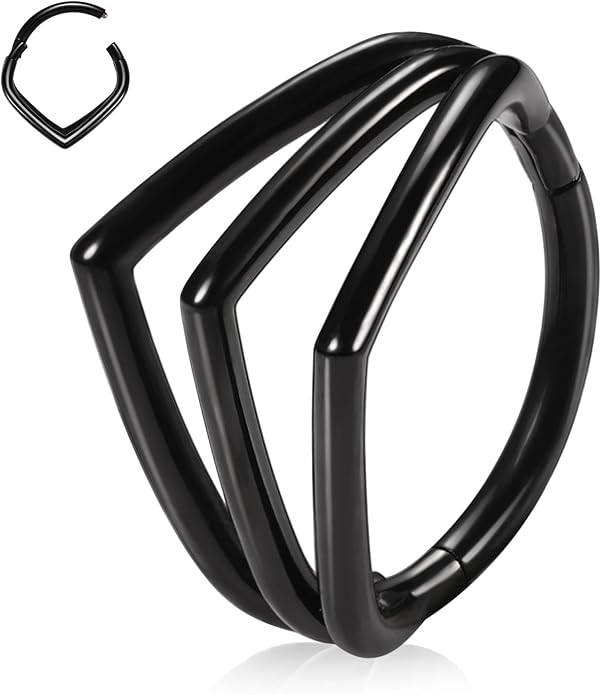 316L Surgical Steel Septum Clicker Ring Nose Ring Hoop Sleeper Hoop Earring Helix Rook Conch Cartilage Daith Tragus Earrings Lobe Nose Piercing Jewelry for Women