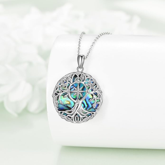 YFN Tree of Life Necklace Sterling Silver Celtic Knot Tree Pendant Jewelry Gifts for Women Men