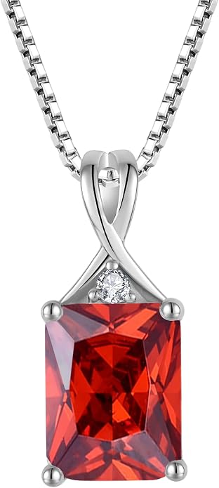 Fahonie 925 Sterling Silver Birthstone Necklace Jewelry Gift for Women Sister Wife Girlfriend Her