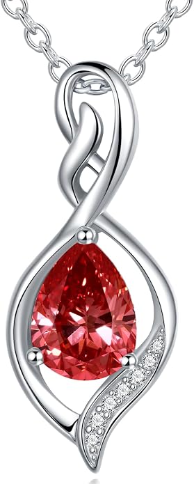 Infinity Birthstone Necklace for Women 925 Sterling Silver Dainty Infinity Pendant Jewelry Birthday Mothers Day Gifts for Mom Women Wife