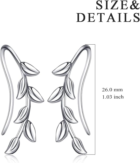 leaf/cherry blossom/purple orchid/celtic knot earrings Ear Climber Crawler Cuff Sterling Silver Wrap Earrings for Women