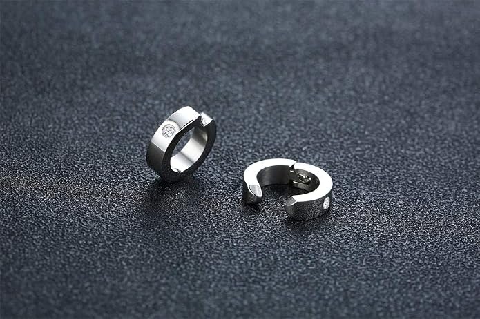 VNOX Unisex Vinatge Stainless Clip On Earrings Non Piercing Feather Charm Dangle Hinged Stud Earrings for Men Women Teen