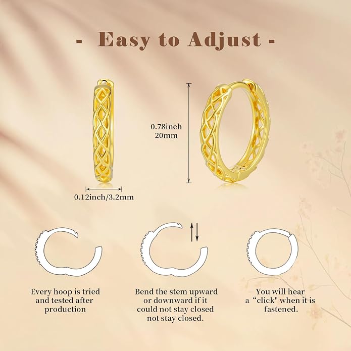 Gold Dainty Hoop Earrings for Women Hypoallergenic Lightweight 14K Gold Huggie Earrings Jewelry Valentines Day Gifts for Wife Girlfriend Her