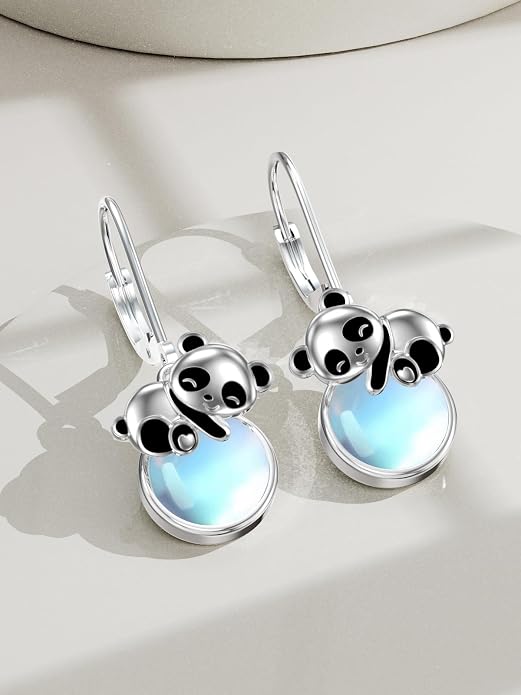Dorunmo Moonstone Dangle Drop Earrings s925 Sterling Silver Leverback Earrings Filigree Moonstone Jewelry Birthday Gifts for Women