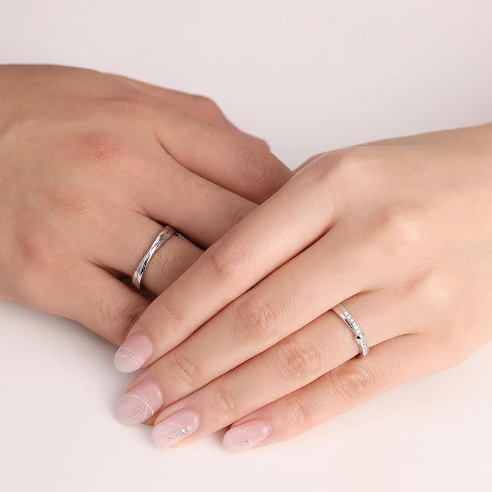 Meissa 925 Sterling Silver Celtic Knot Ring for Couples 2 Pcs Couple Rings Handmade Matching Promise Rings Rings Size Adjustable Bridal Jewelry