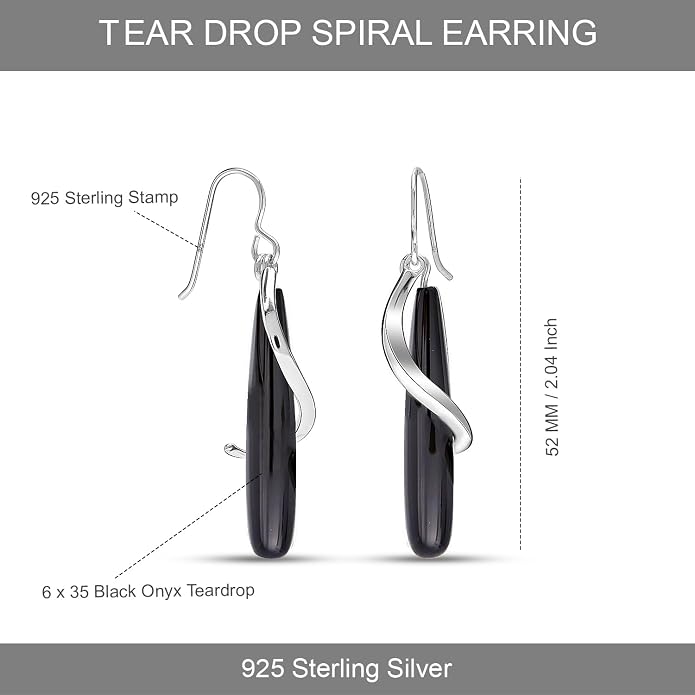 LeCalla 925 Sterling Silver Teardrop Dangle Earrings for Women | Lightweight Vertical Drop Dangle Earrings | Minimalist Dangling Earring Jewelry Gifts for Women