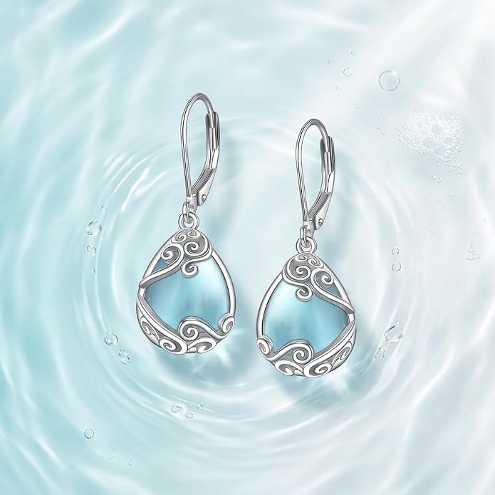 Teardrop Tree of Life/Filigree Earrings for Women Dangle Leverback Earrings Jewelry Gift Anniversary For Her
