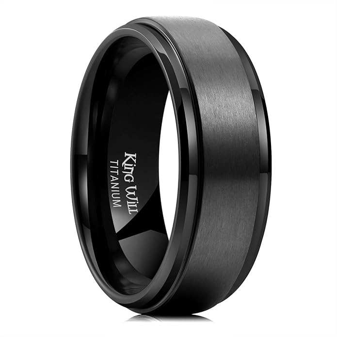 King Will Titanium Wedding Band for Men Women- 3-10mm Width Black/Sliver/Gold High Purity Titanium Promise Wedding Ring Comfort Fit for Daily Wear Size 6-14