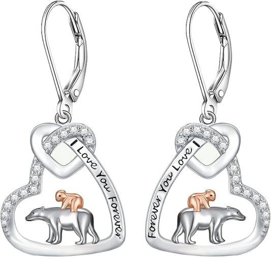 Black Cat/4th of July/Bat/Spider/Pumpkin/Wolf/Bunny/Sun and Moon/Turtle/Raven 925 Sterling Silver Leverback Dangle Earrings Moon Gothic Christmas Earrings Jewelry Gift for Women