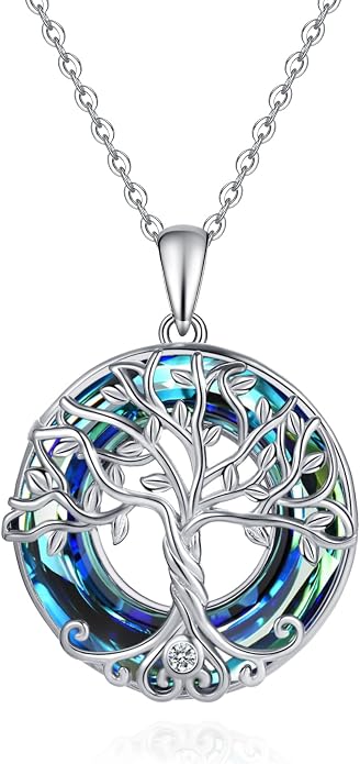 Tree of Life Thor Hammer Pendant Necklace for Women Sterling Silver S925 Jewelry for Women US1