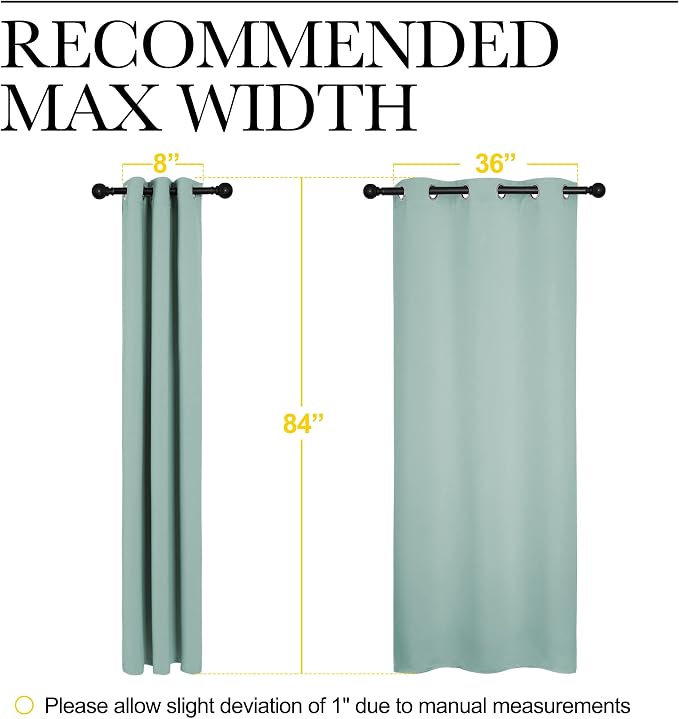 NICETOWN Thermal Insulated Solid Grommet Blackout Curtains/Drape for Living Room (Aqua, 1 Pair, 42 by 84-Inch)