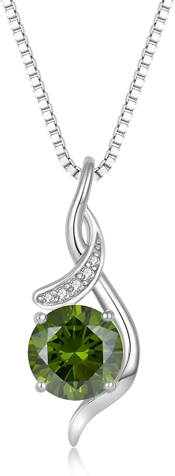 Women‘s Birthstone Pendant Necklace S925 Sterling Silver Imitation Diamond Infinity Necklace Jewelry Gift for Her