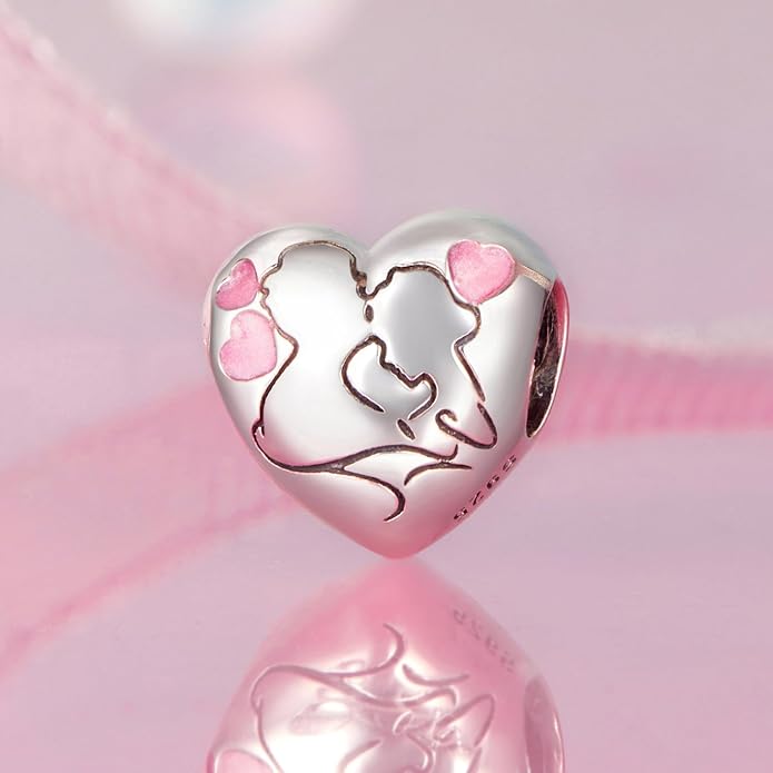 NINGAN 925 Sterling Silver Charm Golden Love Charm Buckle Safety Chain Travel Bead Firefly Dragonfly Pendant, Suitable for Women Bracelet and Necklace as Gift from Mom and Friends