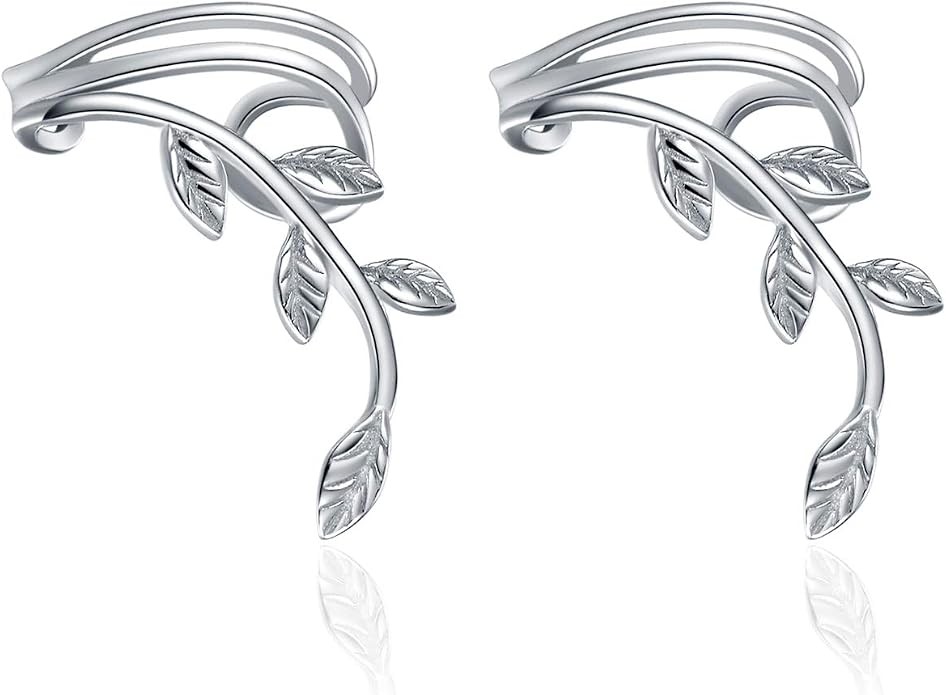 POPLYKE 925 Sterling Silver Ear Cuff Earrings for Women Climber Earrings No Piercing Jewelry Gift for Women