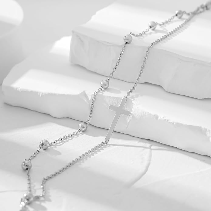 CHIC & ARTSY 925 Sterling Silver Ankle Bracelets for Women, Adjustable Layered Foot Chains with Nature & Symbol Charms, Lightweight Comfort Fit Boho Beach Everyday Jewelry
