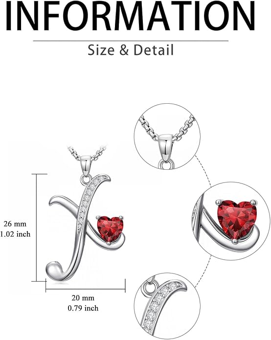 Birthday Gifts for Women Alphabet A to Z Initial Birthstone Pendant Necklaces for Women - 18k White Gold Plated Personalized Name Jewelry Anniversary Graduation Gifts for Wife Her Daughter Girlfriend(with Gift Box)