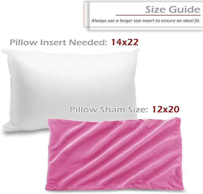 Nestl Throw Pillow Covers, Cozy Velvet Decorative Pillow Covers 12x20 Inches, Soft Solid Couch Pillow Covers for Sofa, Bed and Car, Set of 4 - Light Pink