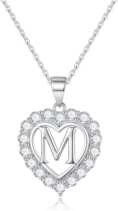 Infinity Heart Necklaces for Women, S925 Sterling Silver Initial Necklace Womens Jewelry Mothers Day Gifts Girls Valentines Gifts for Her Christmas Birthday Gifts for Women Mom Wife Girlfriend