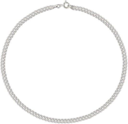 Savlano 925 Sterling Silver Solid Italian Figaro, Rope,Herringbone, Curb, Ball Bead, Snake, Mariner Chain Anklet for Women, Comes in 0.8mm - 5mm With Gift Box