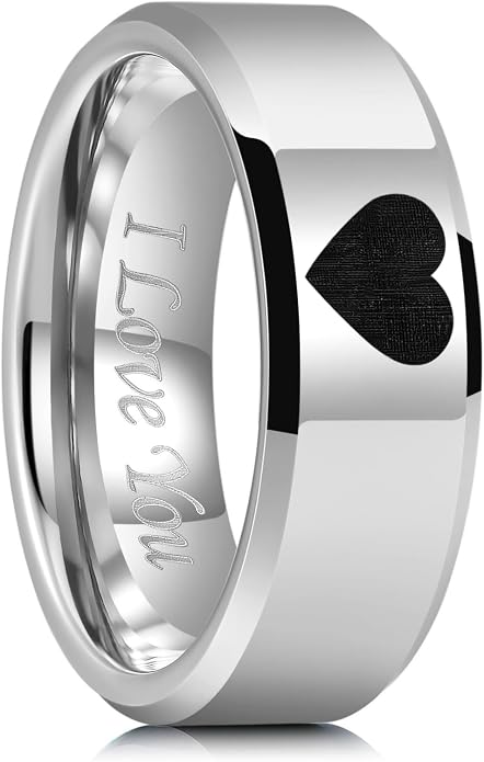 King Will BASIC Men Women 4mm/5mm/6mm/7mm/8mm Titanium Rings Polished Wedding Band Engagement Anniversary Band Comfort Fit