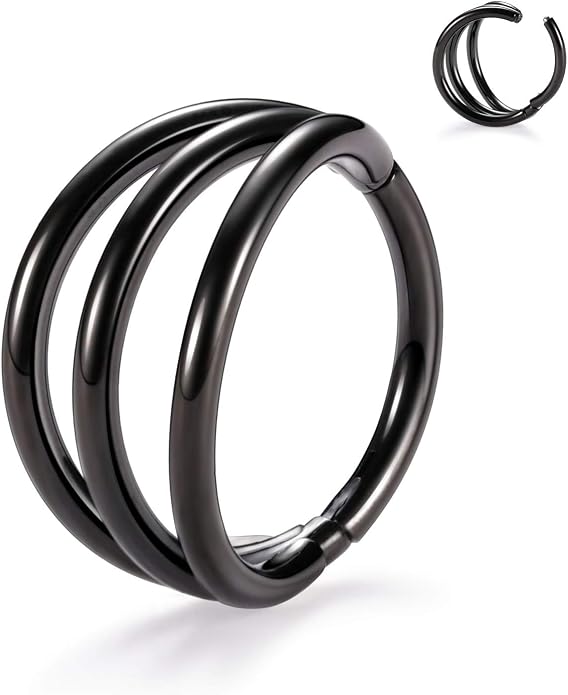 316L Surgical Steel Septum Clicker Ring Nose Ring Hoop Sleeper Hoop Earring Helix Rook Conch Cartilage Daith Tragus Earrings Lobe Nose Piercing Jewelry for Women