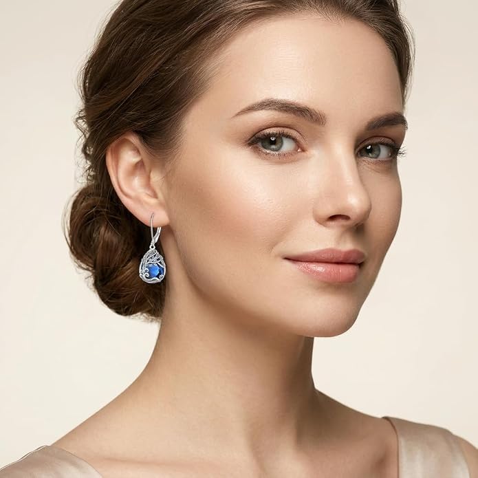 Teardrop Tree of Life/Filigree Earrings for Women Dangle Leverback Earrings Jewelry Gift Anniversary For Her