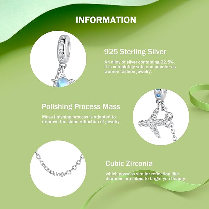 NINGAN 925 Sterling Silver Charm Golden Love Charm Buckle Safety Chain Travel Bead Firefly Dragonfly Pendant, Suitable for Women Bracelet and Necklace as Gift from Mom and Friends