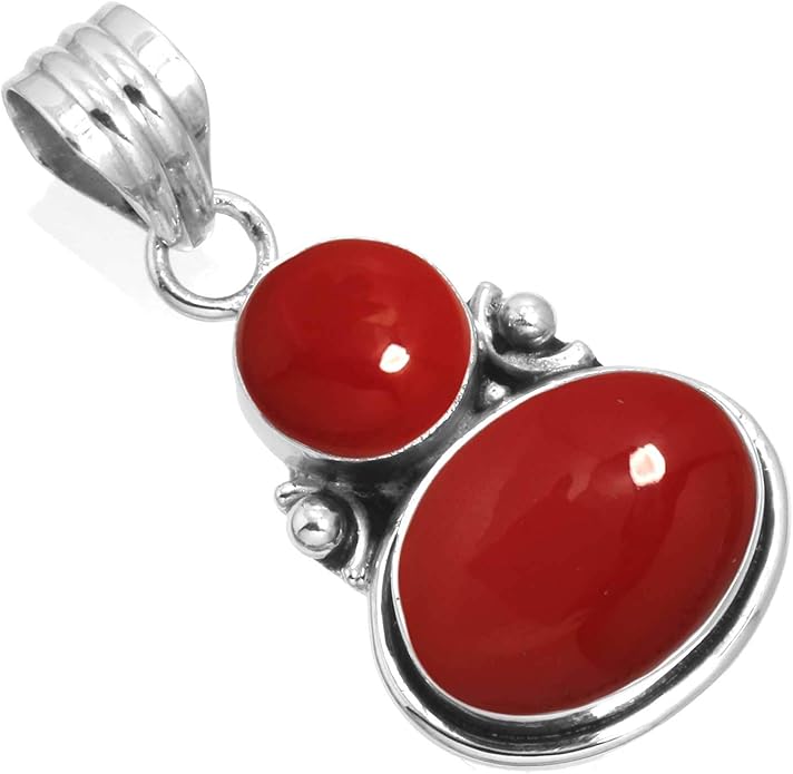 Handmade Genuine 925 Sterling Silver Pendant Necklace Natural Gemstone Crystal, Lapis, Onyx, Amber Oval Round Boho Jewelry For Women
