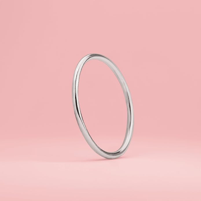 Melanie Golden Jewelry 1mm Thin Smooth Stacking Skinny Ring in Sterling Silver, Gold, or Rose Gold | Handmade Comfort Fit Dainty & Minimalist Bands for Women | Sizes 2-12