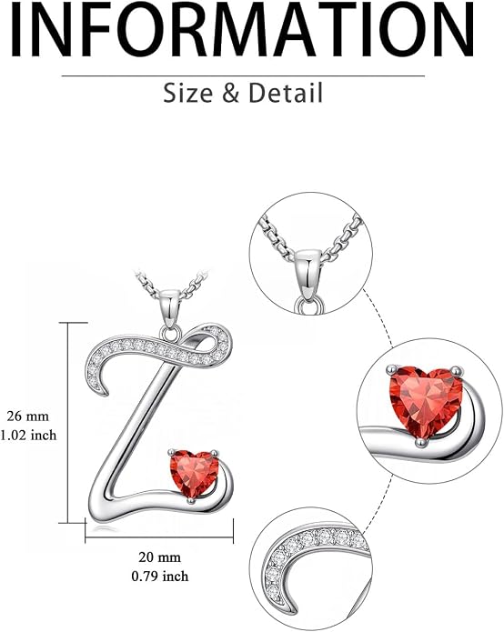 Birthday Gifts for Women Alphabet A to Z Initial Birthstone Pendant Necklaces for Women - 18k White Gold Plated Personalized Name Jewelry Anniversary Graduation Gifts for Wife Her Daughter Girlfriend(with Gift Box)