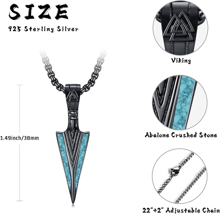 Viking Necklace for Men 925 Sterling Silver Viking Norse Pagan Jewelry Gifts for Women