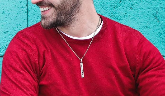 MeMoShe Custom Name Necklace Personalized 3D Engraved Bar 18K Gold Plated Customized Name Jewelry with Adjustable Chain Charm Birthday Gifts for Women Men