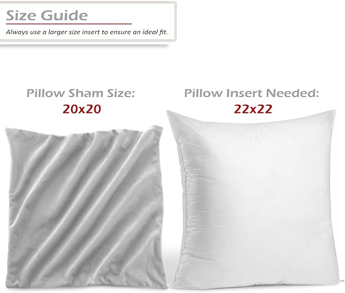 Nestl Throw Pillow Covers, Cozy Velvet Decorative Outdoor Pillow Covers 20X20 Inches, Soft Solid Cushion Covers for Sofa, Bed and Car, Set of 4 - Light Gray
