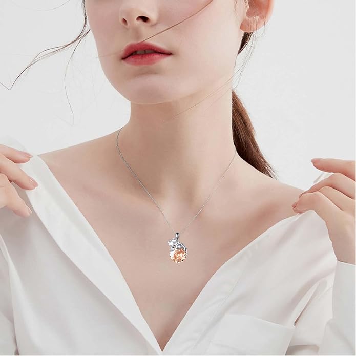 Cat Necklace Sterling Silver Cat Zircon Pendant Gothic Jewelry for Women Animal Lovers Gifts