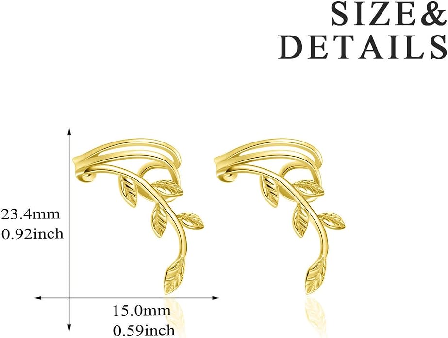 POPLYKE 925 Sterling Silver Ear Cuff Earrings for Women Climber Earrings No Piercing Jewelry Gift for Women