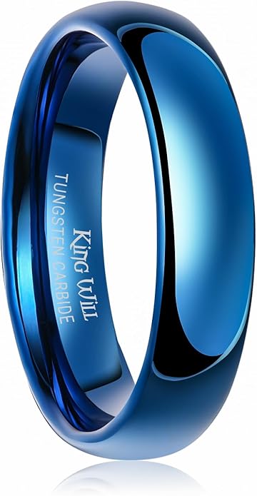 King Will Tungsten Carbide Wedding Band for Men Women Promise Rings for Couples Domed High Polish